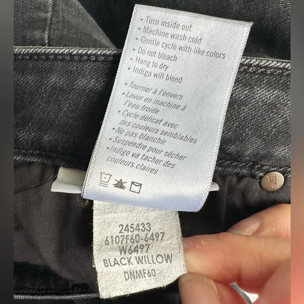 Paige High Rise Straight Ankle Jeans Black Stretch Denim Size 27 - Picture 10 of 12